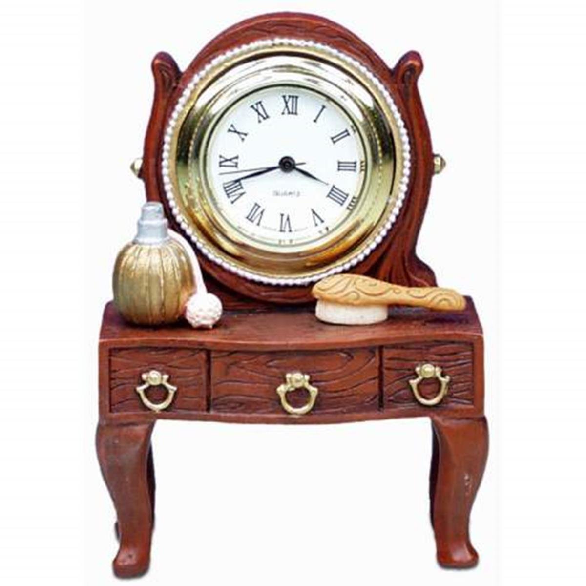 2.25 Inch Old Antique Bedroom Dresser Shaped As a Mini Quartz Clock