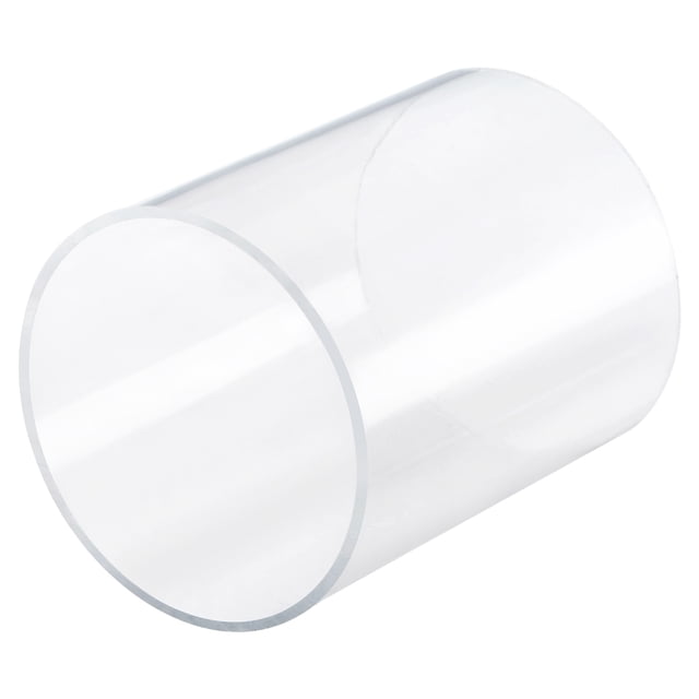 Unique Bargains 74mm ID 80mm OD 100mm Clear Acrylic Pipe Rigid Round Tube for Lighting, Models, Plumbing, Crafts