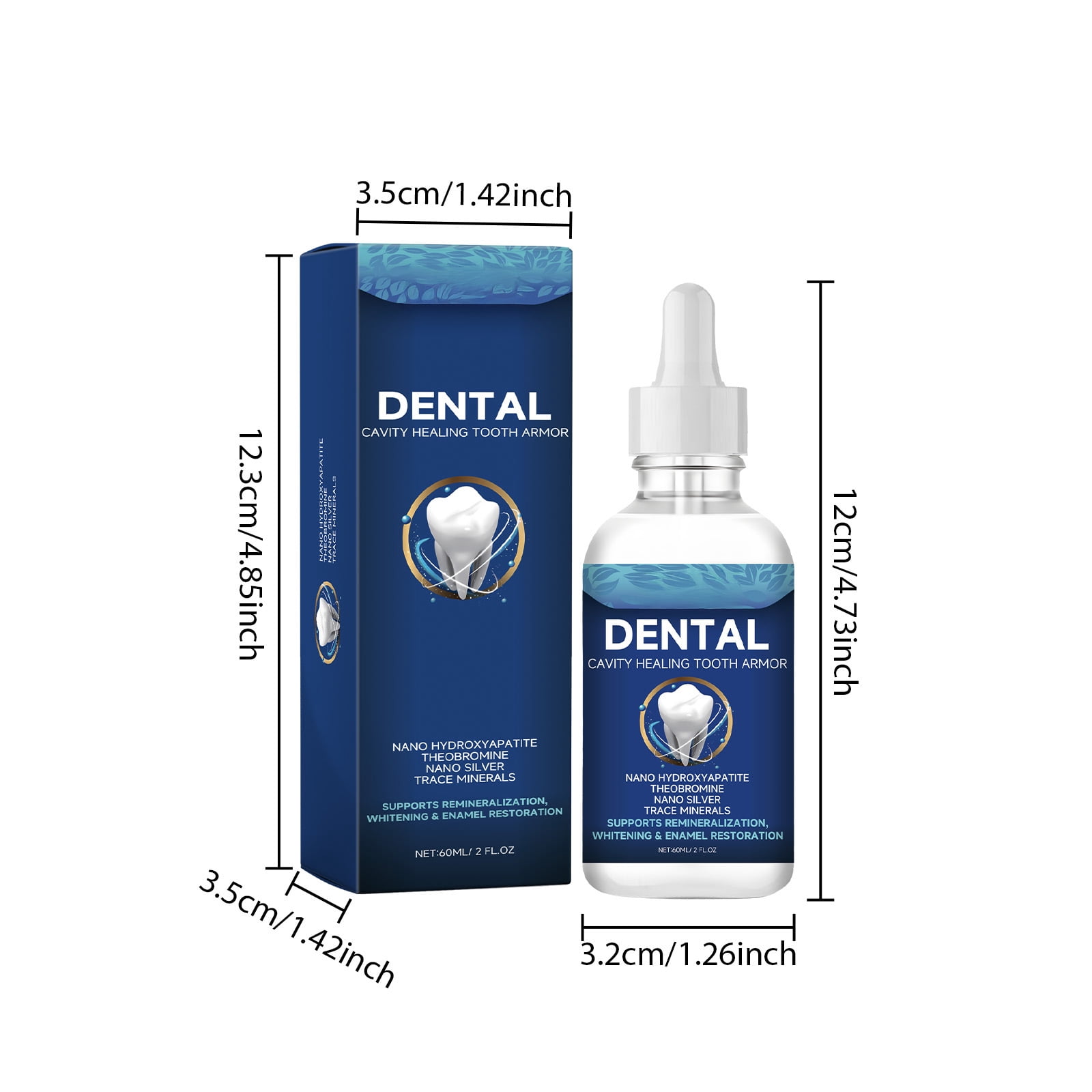 Alvantor Cavity Healing Tooth Armor, Enamel Strengthening Formula Drops with Hydroxyapatite, 2fl.oz, 3PC