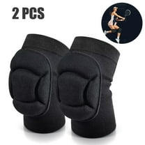 2 PCS Volleyball Knee Pads for Men Women, Thick Sponge Collision Avoidance Warm, Anti-Slip Knee Sleeve, for Football, Yoga, Dance, Work, Gardening(L,Black)SUITABLE FOR LEGCIRCUMFERENCE 42~48