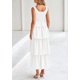 thumbnail image 2 of Vestido PRETTYGARDEN para mujer 2025, verano, sin mangas, midi, blanco, 2 of 9