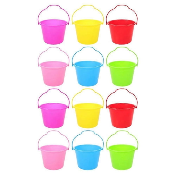 12PCS Beach Buckets Sand Buckets Mini Buckets Beach Items Beach Pails Summer Sand Pails Mini Sand Pails Beach Toys Beach Accessories