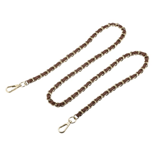 Unique Bargains Purse Chain Strap, 47' Purse Strap Shoulder Bag Replacement Strap(Dark Brown/Gold)