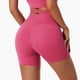 thumbnail image 4 of Pantalones cortos de yoga Estilo Europa y América Cintura alta Levantamiento de cadera Fitness Leggings cortos para correr Rosa L, 4 of 6