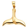 thumbnail image 1 of FB Jewels 14K Yellow Gold Tail Of Dolphin Pendant 22mm X 25mm, 1 of 1