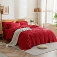 thumbnail image 2 of Cotton Duvet Cover Queen Size Pinstriped Comforter Cover with Button Washed Cotton Breathable Soft Solid Bedding Set Duvet Cover ×in & Pillowcases (NO Comforter), 2 of 9