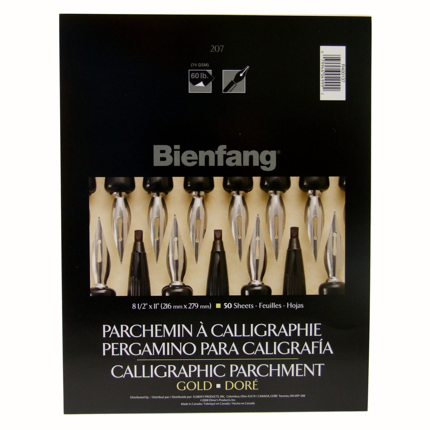 Bienfang 207 Calligraphic Parchment Pad, 8.5' x 11', Antique Gold