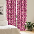 thumbnail image 2 of Ambesonne Floral Curtains, Colorful Peony Buds Pattern, Pair of 28"x84", Dark Magenta and Mustard, 2 of 5