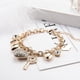 thumbnail image 5 of Pulsera de eslabones de cadena de oro - Pulseras con cierre de amor extensor de 7 "+ 2" para mujeres y niñas, con corazón de amor, llave, candado, pulsera con dijes, 5 of 5