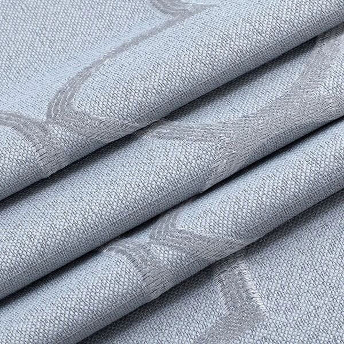 Dainty Home Carly SilverContemporary intricate Textured Embossed Weaved Geometric Cotton Feel Designed Shower Curtain 70" x 72"