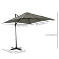 thumbnail image 3 of Outsunny Parasol Suspendu Déporté Carré 8'x8' pour Patio Gris Pâle, 3 of 10