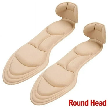 1/2Pair Memory Foam Insole Pad Inserts Heel Post Back Breathable Anti-slip for High Heel Shoe Insert Protector Shoes Insoles Pointed Head-Beige-B 2pcs (1pair)