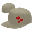 thumbnail image 7 of DouZhe Flat Brim Cap Snapback Hat, Valentine Romance Red Hearts Prints Adjustable Yellow Adult Baseball Cap, 7 of 7
