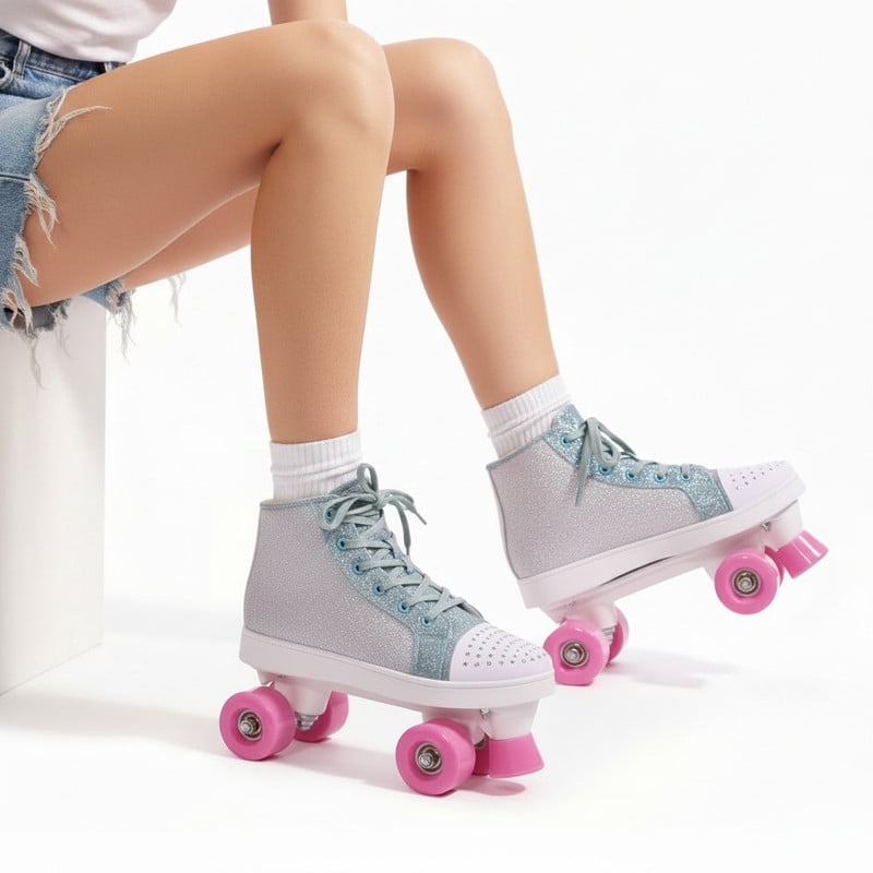 Women Fashion Sneakers Quad Roller Derby Skates – Indoor & Outdoor