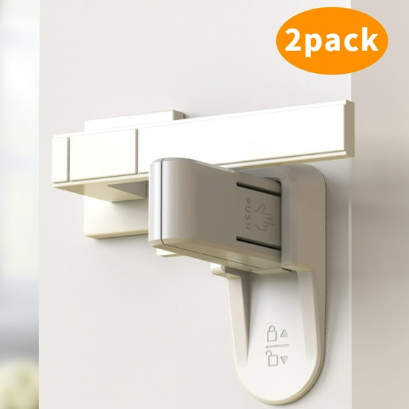 SUSWIM 2-Pack Child Proof Adhesive Safety Lever Handle Lock for Bathroom, White