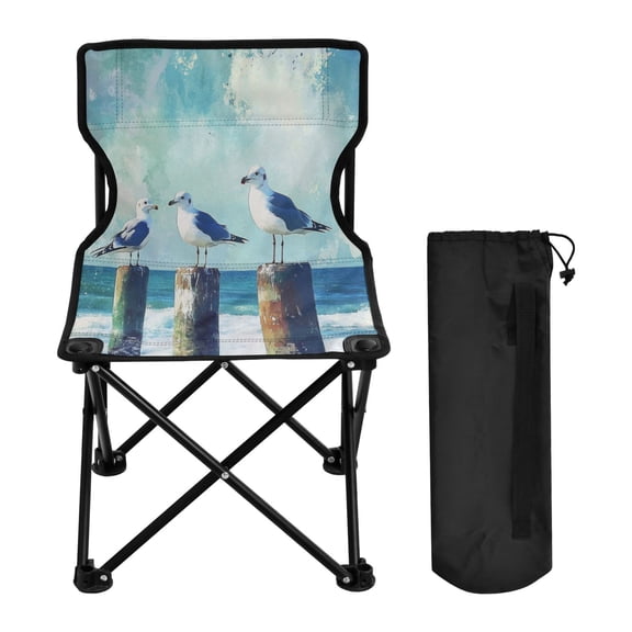 BZSMCE Camping Chairs Modern Seaside Serenity Pattern Folding chair