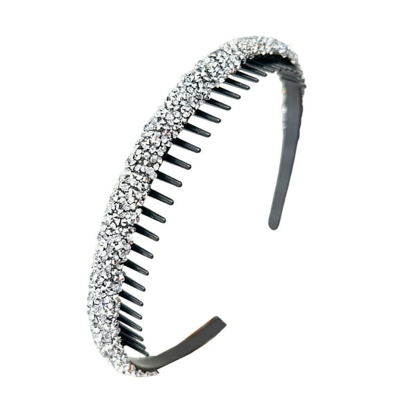 Shining Rhinestones Headband With Tooth Comb Stylish NonSlip Hairband Head Accessories For Daily Face Washing Party Use