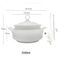 thumbnail image 2 of White Ceramic Soup Bowl with Lid and Ladle, 2500ml Porcelain Serving Soup Tureen for Kitchen, Microwave and Dishwasher Safe, 2 of 7
