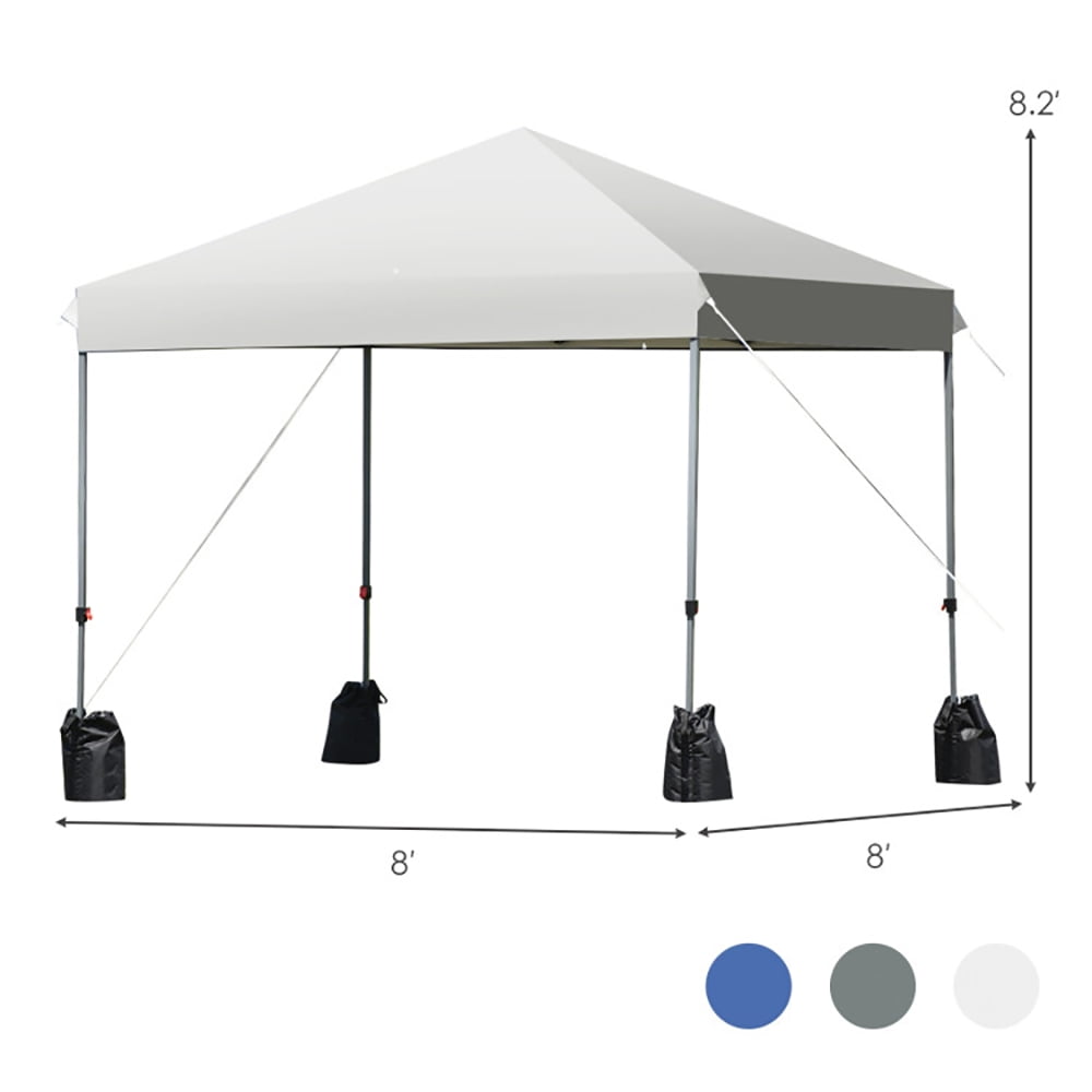 Aimee Lii 8' x 8' Outdoor Pop up Canopy Tent with Roller Bag, Gazebo Tent for Party Wedding BBQ Events, White Aimee Lii 8' x 8' Outdoor Pop up Canopy Tent with Roller Bag, Gazebo Tent for Party Wedding BBQ Events, White