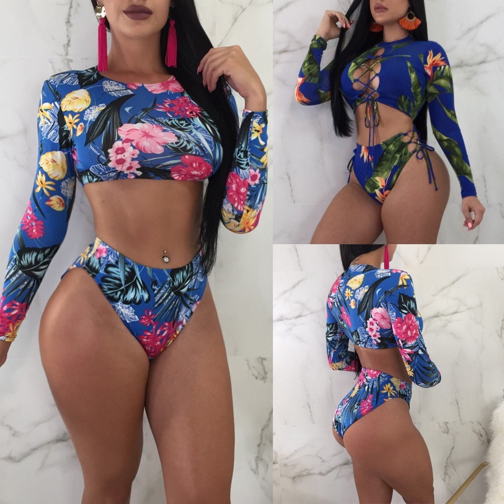 long sleeve 2 piece swimsuit plus size