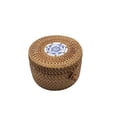 thumbnail image 1 of Autumn Rattan Woven Round Coffee Table Sundries Remote Control Modern Desktop Decorations Finishing with Lid Storage Box, 1 of 8