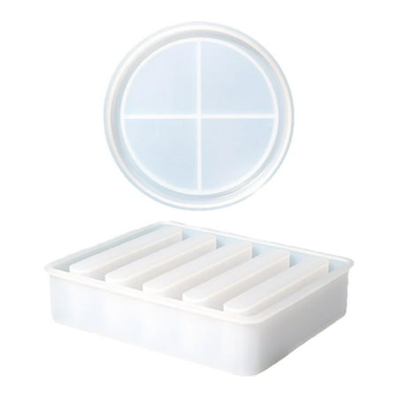

Coaster Resin Molds Silicone Coaster Storage Box Mold for DIY Serving Board Epoxy Resin Molds for Cups Mats Home Decoration