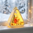 thumbnail image 6 of Christmas Hanging Night Light – Triangular LED Lamp with Tree, Santa & Snowman Pattern, Warm White Glow, Battery Operated Desktop Decor for Xmas Home, 6 of 7