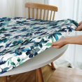 thumbnail image 5 of Dark Blue and Green Watercolor Floral Round Tablecloth Farmhouse Table Cover with Elastic Edge Washable Fitted Table Cloth for Kitchen Patry Outdoor Decor Fits 40"-44", Small, 5 of 6