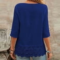 thumbnail image 4 of Camisas Y Tops de Verano de Mujer Estilo Bosque Francés Camisa de Bordado Hueco Cuello Redondo de Poliéster Camisas de Manga Corta para Mujeres Verano, 4 of 7