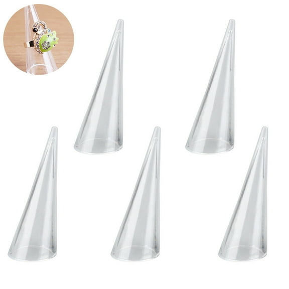 Hytrove 5Pcs Ring Organizer for Jewelry Rings in Hollow Acrylic Clear Design