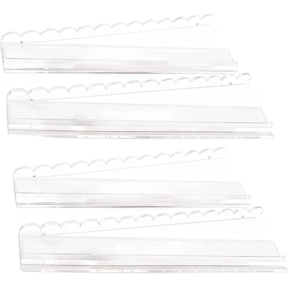 Mahjong Racks with Pushers, Set of 4 Acrylic Mahjong Racks with Magnetically Attached Mahjong Pushers, Easy to Use for Home Game Nights (Transparent)