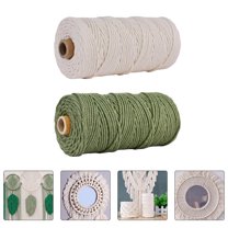 RUNROTOO 2 Rolls Weaving Rope for DIY Crafts and Hand Knitting with and Material
