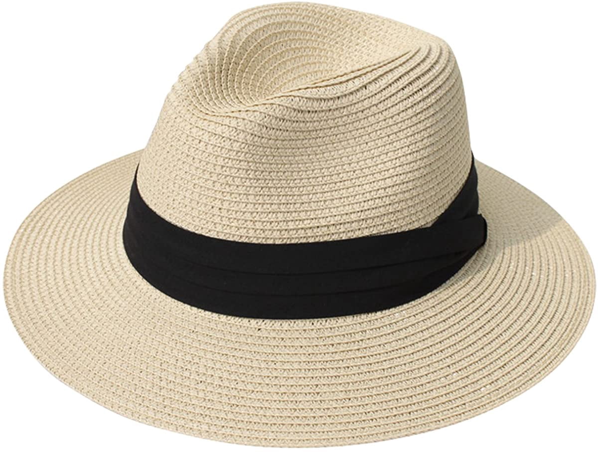 Women Wide Brim Straw Panama Roll Up 