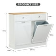 thumbnail image 3 of GAZHOME Kitchen Trash Can Cabinet, Double Tilt Out 20 Gallon Garbage Cans Cabinet, White, 3 of 7