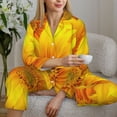 thumbnail image 6 of Uemuo 3D Sunflowers Pattern Womens Pajama Sets,PJ Set for Women,Pajamas for Women Logo,Long Sleeve Pajama Set for Women,Soft Long Sleeve Top With Pants-Small, 6 of 9