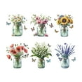 thumbnail image 1 of 6 pegatinas de pared en maceta con flores, adhesivos de vinilo para pared, hojas para baño, sala de yoga y sala de estar, 1 of 9