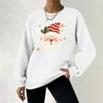 thumbnail image 6 of HOMBOM Womens Waffle Sweatshirt Pullover Solf Crew Neck Cute White Christmas Tops for Women Long Sleeve, 6 of 7