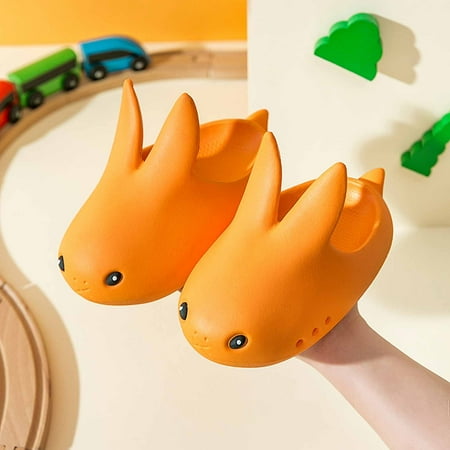 

Dpityserensio Children Toddler s Shoes Three-dimensional Cartoon Non-slip Soft-soled Slippers Baotou Shoes Orange 5-6 Years