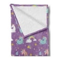 thumbnail image 2 of Magic Soft Flannel Fleece Throw Blanket, Unicorn and Rainbow Diamond Wand Pattern Nursery Baby Girl Creature Print, Cozy Plush for Indoor and Outdoor Use, 50" x 60", Multicolor, by Ambesonne, 2 of 5