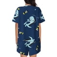 thumbnail image 3 of Bixox Women's Space Dinosaur Printed Pajama Set 2 Piece Lounge Set Top and Shorts Soft Pajamas, Shorts with Pockets, 3 of 7