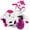 Red, variant on Costway 12V Kids Ride on Unicorn Toy with Training Wheels Music One-button Start Horse Toy Blue