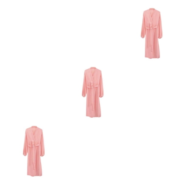 Qarigey Spring Front Open Casual Style Ropa de dormir Manga larga Sleep Robe Hotel Skin-friendly Cotton Pijama Pink Type1 NO1