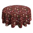 thumbnail image 4 of Red Christmas Santa Pattern Round Tablecloth 60"x60",Wrinkle Wipeable Table Cloth for Kitchen Dining Room Picnic Patio Party, 4 of 6