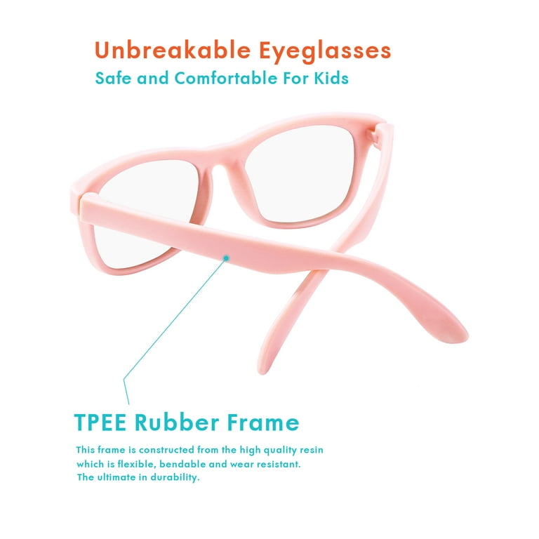 Pack Kids Blue Light Block Glasses, UV400, Anti-Glare, Flexible