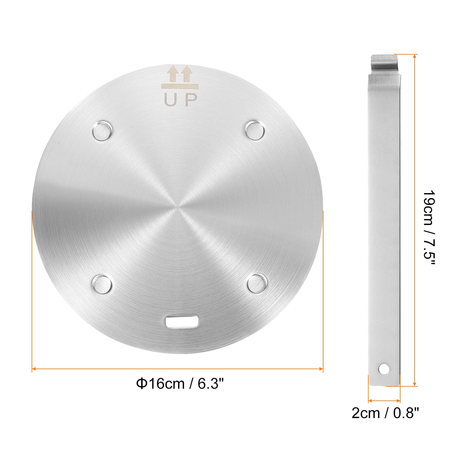 Heat Diffuser Plate for Gas Stove 6.3 Inch with Removable Handle, Silver Tone