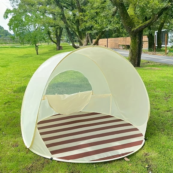 Automatic Pop-Up Sunshade Canopy - UV Protection & Striped Design - Portable for Beach & Outdoor