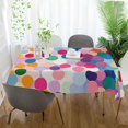 thumbnail image 3 of Yayeee Tablecloths 54" x 54" Rectangle Wrinkle Resistant Party Table Cover, Light Colorful Circles, 3 of 8