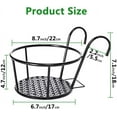 thumbnail image 3 of Iron Art Hanging Baskets Plant Holder Outdoor Flower Stand Rail Metal Fence Balcony Plant Stand Black, 3 of 8