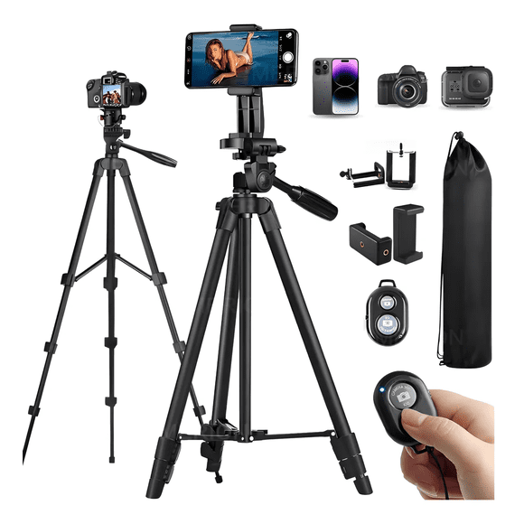 Trípode De Aluminio Con Control Remoto De Cámara Celular Xtellar negro