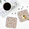 thumbnail image 4 of Kdxio Bunny Floral Funny Coasters,4 Pcs Leather Coasters,Housewarming Gifts,Protect Furniture from Water Marks Scratch and Damage, 4 of 8